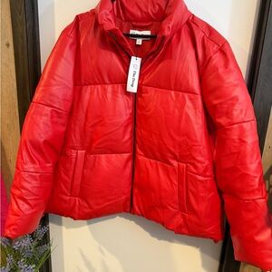 Women's Red Puffer Jacket